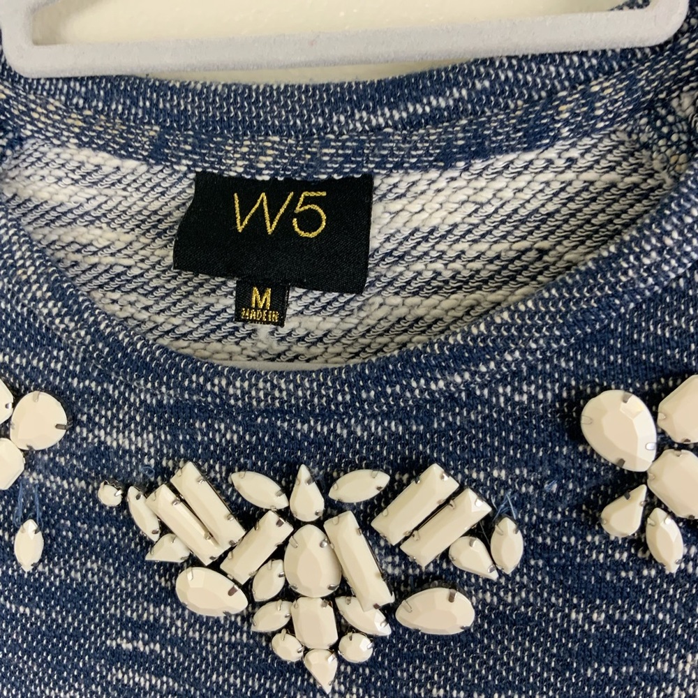 W5 Sweater With Design Top Top Scoop Neck - Picture 3 of 6